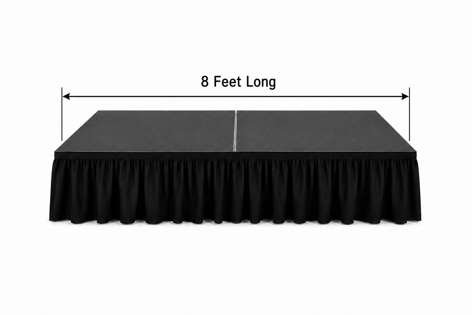 LimeLight 8-foot portable stage skirt for a clean, professional stage appearance.