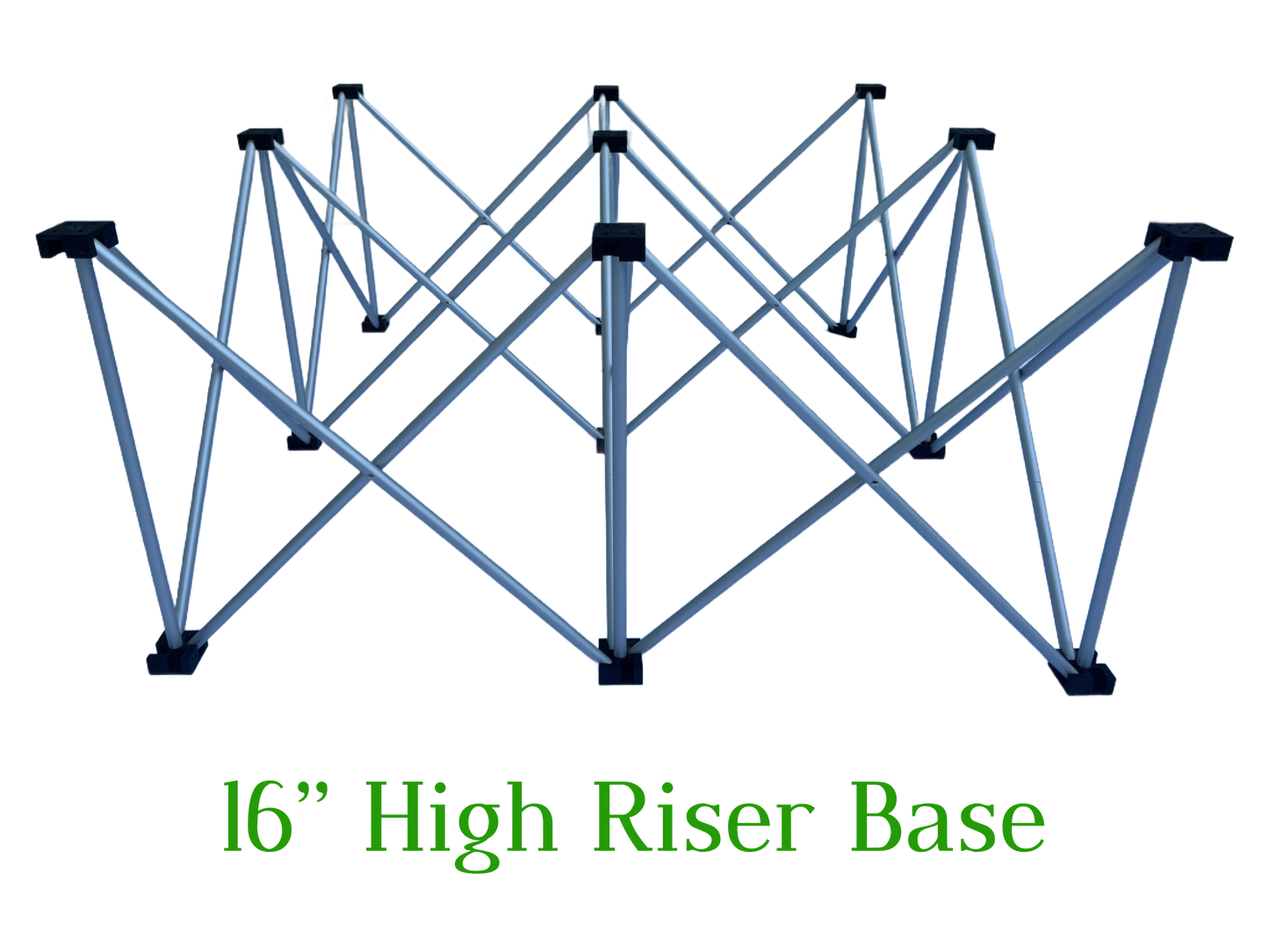 LimeLight 16 inch high X riser base leg for portable stage platforms, designed for stable support and fast setup. Ideal for schools, churches, and event professionals.