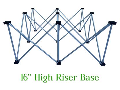 LimeLight 16 inch high X riser base leg for portable stage platforms, designed for stable support and fast setup. Ideal for schools, churches, and event professionals.