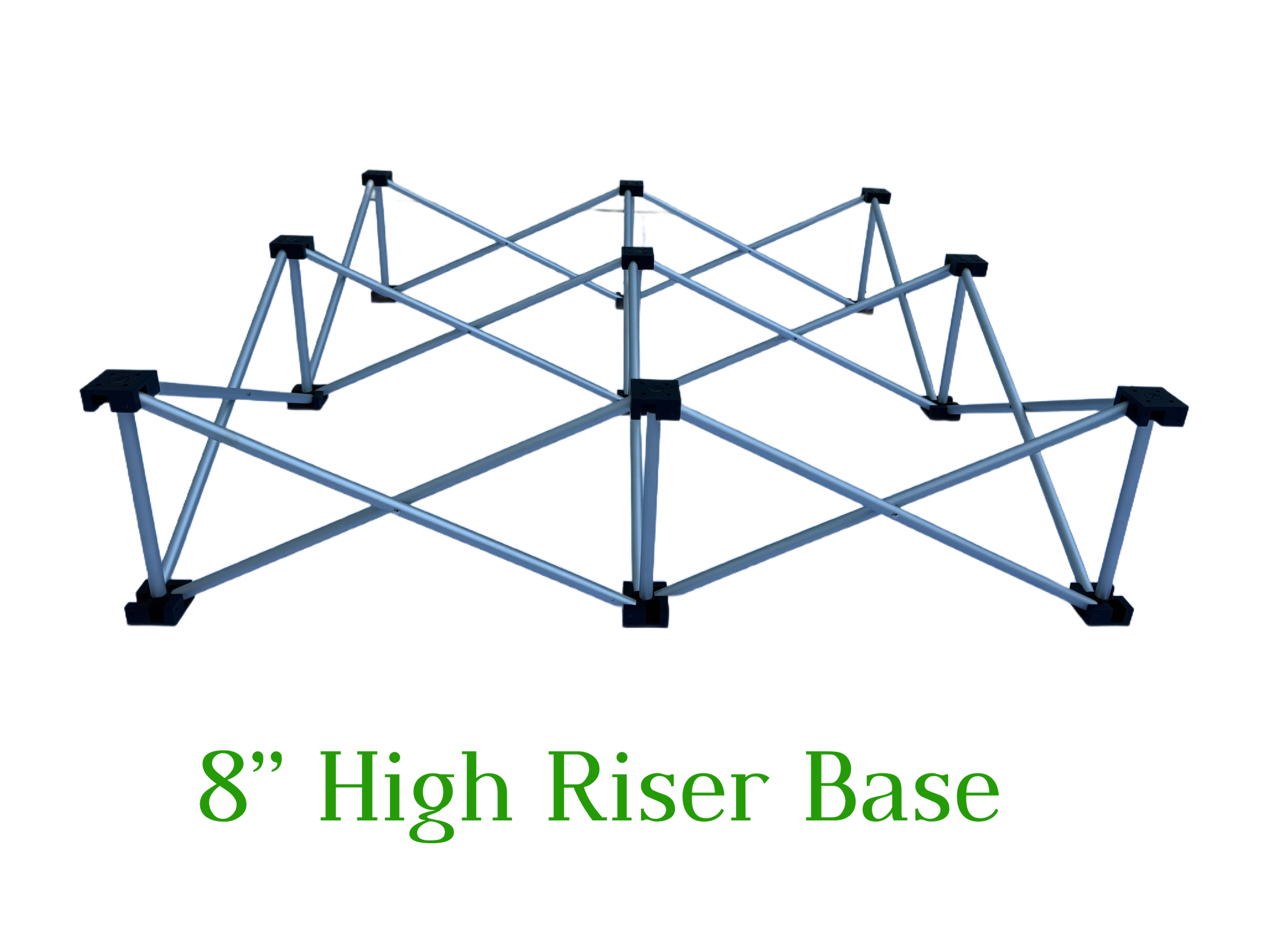 LimeLight 8 inch high X riser base leg for portable stage platforms, designed for stable support and fast setup. Ideal for schools, churches, and event professionals.
