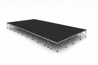 LimeLight 24x12 portable stage platform at 24 inch height in black Hexcoat finish. Ideal for churches, worship services, and event professionals.