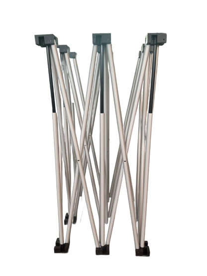 LimeLight 16 inch high X riser base leg for portable stage platforms, designed for stable support and fast setup. Partially open. Ideal for schools, churches, and event professionals.