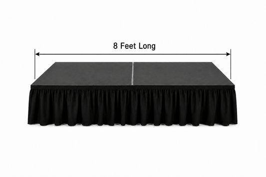 LimeLight 8-foot portable stage skirt for a clean, professional stage appearance.