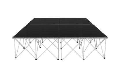 LimeLight Lite Series 8x8 drum riser stage riser in Black HexCoat Laminate at 24" height. Ideal for schools, churches, and event professionals.