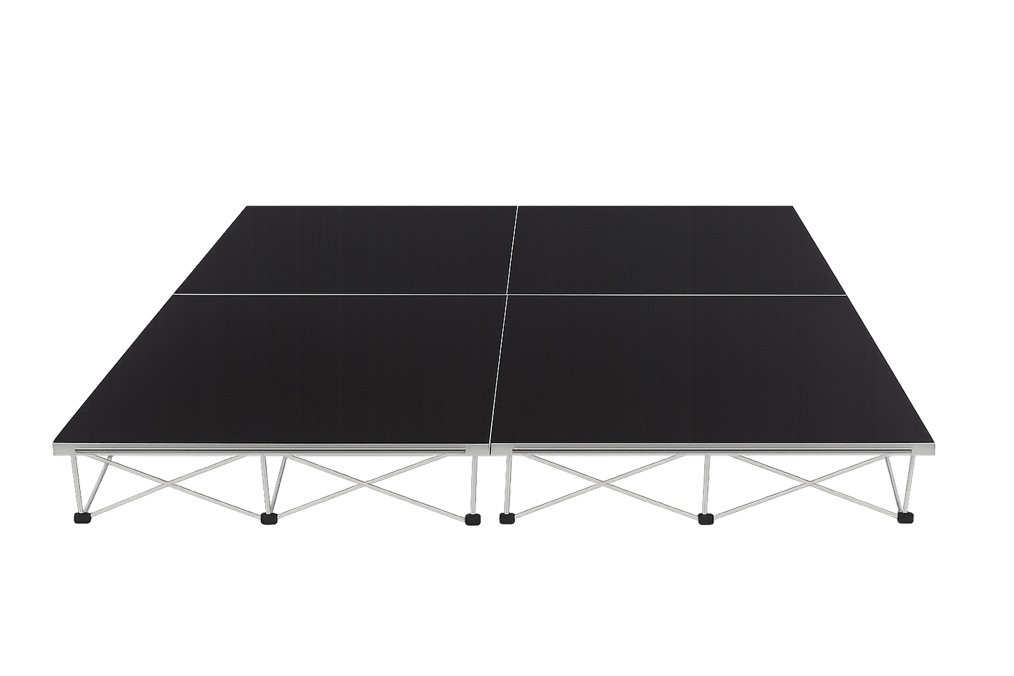 LimeLight Lite Series 8x8 drum riser stage riser in Black HexCoat Laminate at 8" height. Ideal for schools, churches, and event professionals.