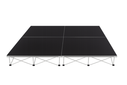 LimeLight Lite Series 8x8 drum riser stage riser in Black HexCoat Laminate at 8" height. Ideal for schools, churches, and event professionals.