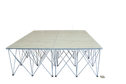 LimeLight Lite Series 8x8 drum riser stage riser in Wood Laminate at 16" height. Ideal for schools, churches, and event professionals.