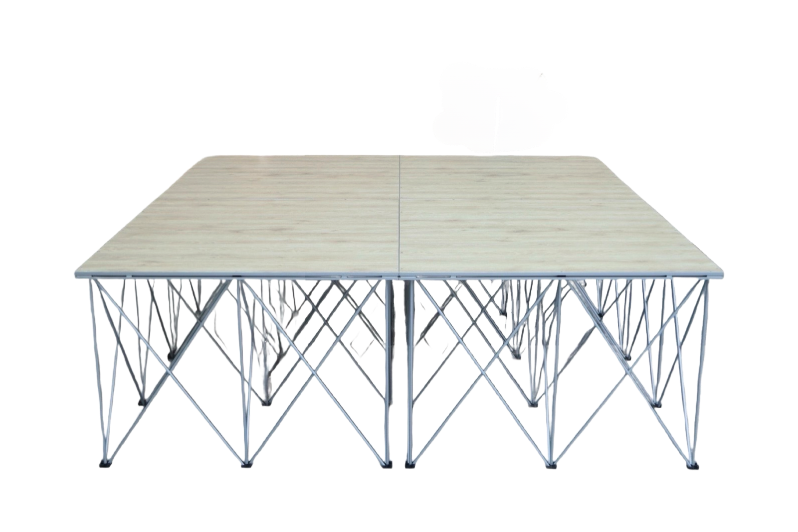 LimeLight Lite Series 8x8 drum riser stage riser in Wood Laminate at 32" height. Ideal for schools, churches, and event professionals.