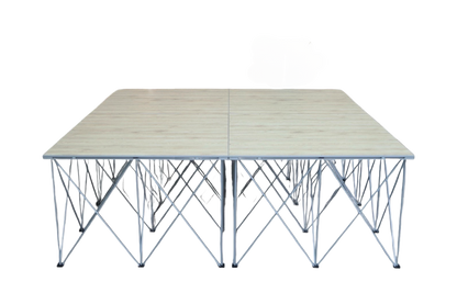 LimeLight Lite Series 8x8 drum riser stage riser in Wood Laminate at 32" height. Ideal for schools, churches, and event professionals.