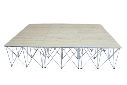LimeLight Lite Series 12x12 modular stage platform in Wood Laminate at 32" height. Ideal for schools, churches, and event professionals.