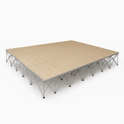 LimeLight Lite Series 16x12 modular stage platform in Wood Laminate at 32" height. Ideal for schools, churches, and event professionals.