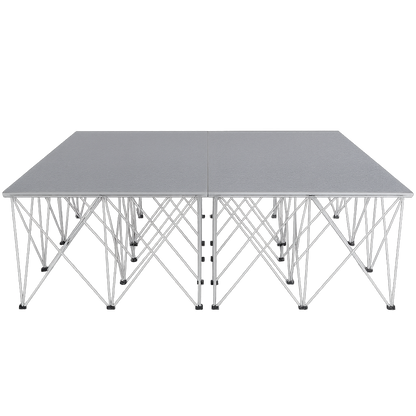LimeLight Lite Series 8x8 modular stage platform in Grey Carpet at 32" height. Ideal for schools, churches, and event professionals.