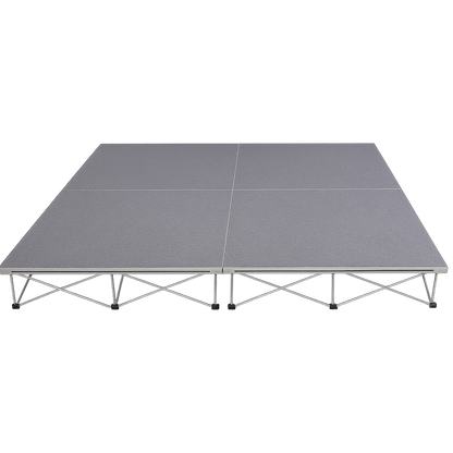 LimeLight Lite Series 8x8 modular stage platform in Grey Carpet at 8" height. Ideal for schools, churches, and event professionals.