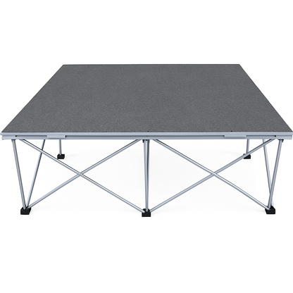 LimeLight Lite Series 4x4 stage riser in Grey Carpet at 16" height. Ideal for schools, churches, and event professionals.