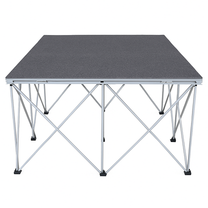 LimeLight Lite Series 4x4 stage riser in Grey Carpet at 32" height. Ideal for schools, churches, and event professionals.