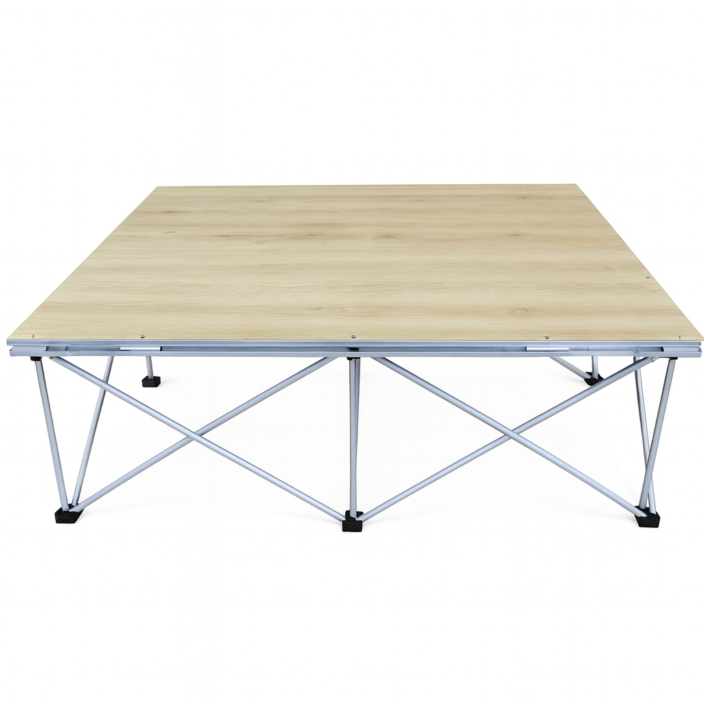 LimeLight Lite Series 4x4 stage riser in Wood Laminate at 16" height. Ideal for schools, churches, and event professionals.