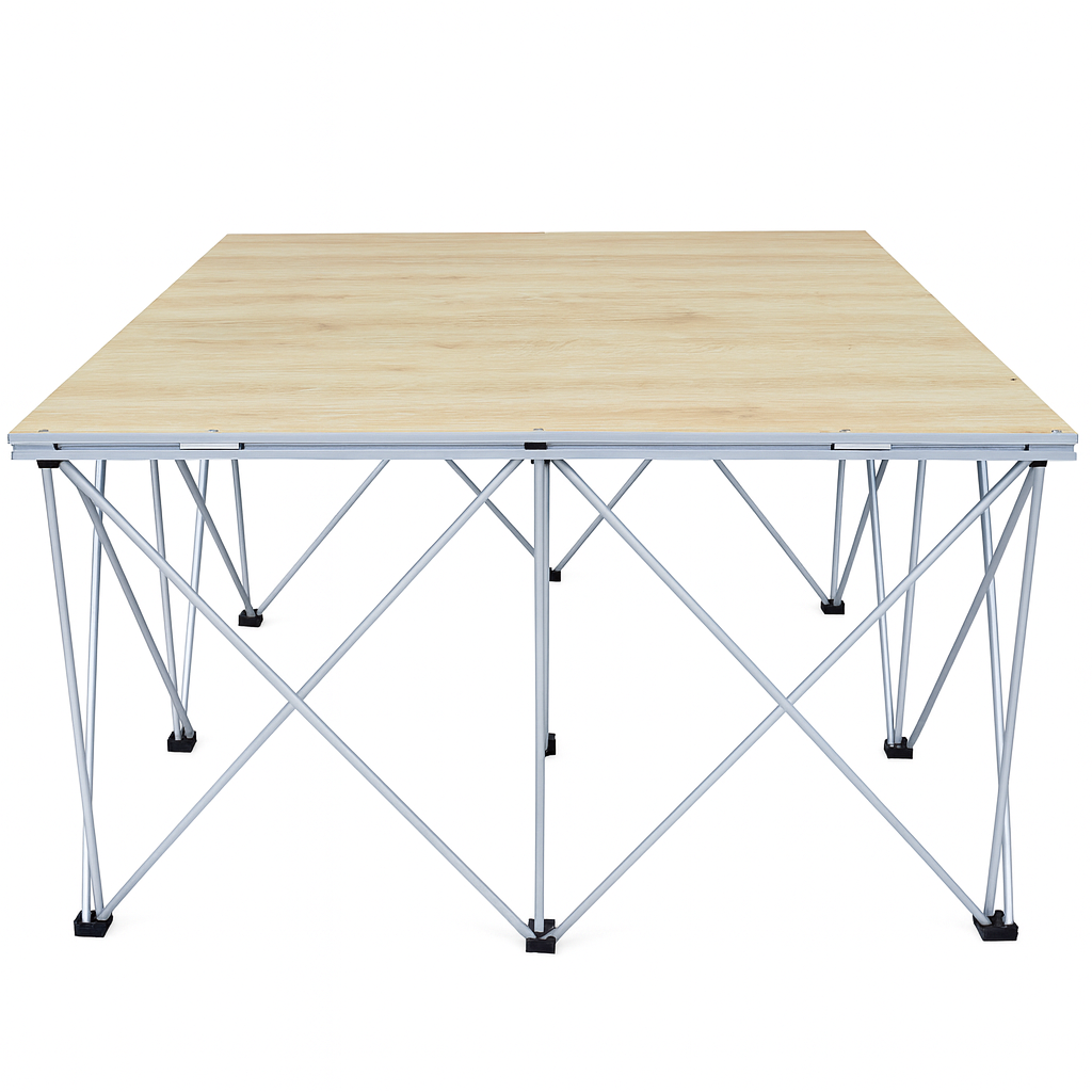 LimeLight Lite Series 4x4 stage riser in Wood Laminate at 32" height. Ideal for schools, churches, and event professionals.