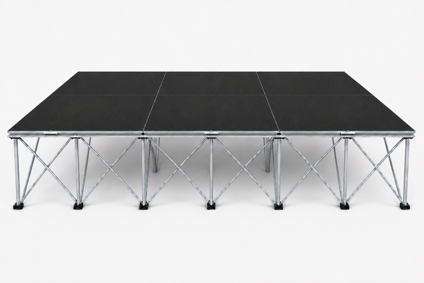 LimeLight Stages 12' x 8' portable stage, 32 inches high, with black HexCoat finish.
