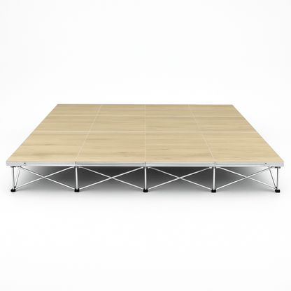LimeLight Lite Series 16x12 modular stage platform in Wood Laminate at 8" height. Ideal for schools, churches, and event professionals.