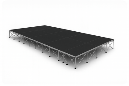 LimeLight 24x12 portable stage platform at 24 inch height in black Hexcoat finish. Ideal for churches, worship services, and event professionals.