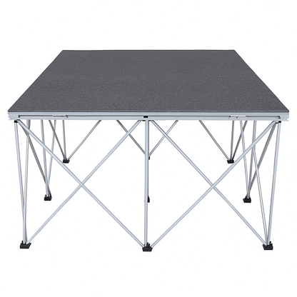 LimeLight Lite Series 4x4 stage riser in Grey Carpet at 32" height. Ideal for schools, churches, and event professionals.
