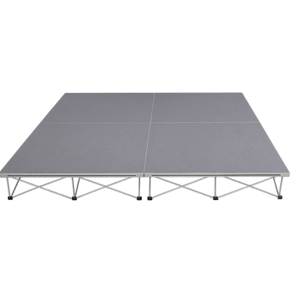 LimeLight Lite Series 8x8 drum riser stage riser in Grey Carpet at 8" height. Ideal for schools, churches, and event professionals.