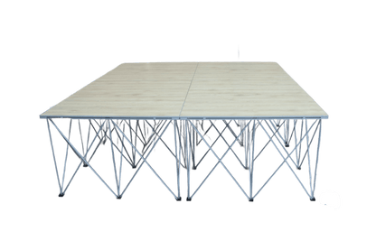 LimeLight Lite Series 8x8 modular stage platform in Wood Laminate at 32" height. Ideal for schools, churches, and event professionals.