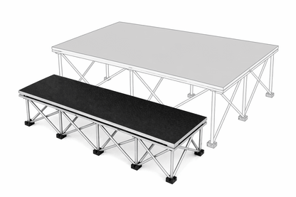 LimeLight one-step stair system for modular portable stages.